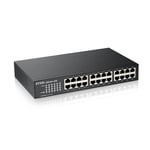 Zyxel 24-Port 10/100/1000 Gigabit Ethernet Unmanaged Switch | Fansız Tasarım [GS1100-24E]