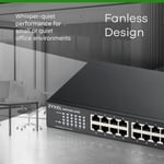 Zyxel 24-Port 10/100/1000 Gigabit Ethernet Unmanaged Switch | Fansız Tasarım [GS1100-24E]