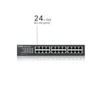 Zyxel 24-Port 10/100/1000 Gigabit Ethernet Unmanaged Switch | Fansız Tasarım [GS1100-24E]