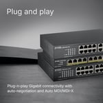 Zyxel 24-Port 10/100/1000 Gigabit Ethernet Unmanaged Switch | Fansız Tasarım [GS1100-24E]