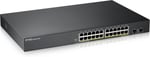 Zyxel 24-Port 10/100/1000 Gigabit PoE Switch | Smartmanaged | Rack Mount | 24 PoE + Port | 170 Watt | 2 SFP Port | VLAN, IGMP, QoS [GS1900-24HP]