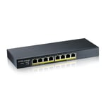 Zyxel 8 Port Gigabit PoE Switch | Smart Managed | Masa/Duvar Montajı ve Fansız Tasarım | 70 W Bütçe ile 8 PoE+ Bağlantı Noktası  - Seçenekler: 8-port PoE+ (70W) v3, 16GB Kit, 24-Port | 2x SFP, 48-Port