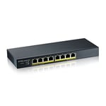 Zyxel 8 Port Gigabit PoE Switch | Smart Managed | Masa/Duvar Montajı ve Fansız Tasarım | 70 W Bütçe ile 8 PoE+ Bağlantı Noktası  - Seçenekler: 8-port PoE+ (70W) v3, 16GB Kit, 24-Port | 2x SFP, 48-Port