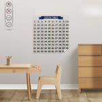 HİTEKSAN ® Matematik Öğreten Yüzlük Tablo Duvarda İz Bırakmaz Akıllı Kağıt Yapışkansız Statik  60x60 cm