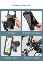 Motosiklet Bisiklet Su Geçirmez Manyetik Telefon Tutucu Gidon Navigasyon Kılıfı