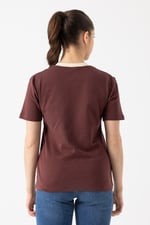 Kontrast Yaka Basic T-Shirt