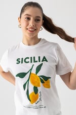 Sicilia Baskılı Nakışlı T-Shirt