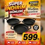 22 CM 3 LÜ KENDİNDEN KULPLU SAHAN SETİ