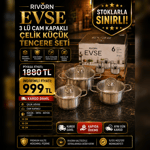 EVSE 3 LÜ ÇELİK TENCERE TAKIMI
