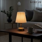 Beyaz Keten Kumaş Masa & Gece Lambası