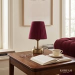 Beyaz Keten Kumaş Pilli Masa & Gece Lambası