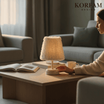 Beyaz Peluş Masa & Gece Lambası