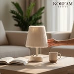 Beyaz Peluş Masa & Gece Lambası