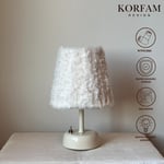 Beyaz Peluş Masa & Gece Lambası