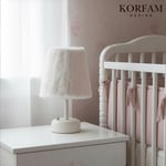 Beyaz Peluş Masa & Gece Lambası