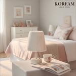 Beyaz Peluş Masa & Gece Lambası