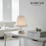 Beyaz Tül Kumaş Fırfırlı Detaylı Pilli Masa & Gece Lambası