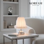 Beyaz Tül Kumaş Fırfırlı Detaylı Pilli Masa & Gece Lambası