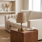 Bordo Keten Kumaş Pilli Masa & Gece Lambası