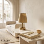 Bordo Keten Kumaş Pilli Masa & Gece Lambası
