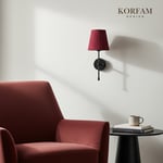 Bordo Keten Şerit Kumaş Başlık Kablosuz Pilli Aplik