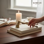 Dekoratif Pirinç Eskitme Gold Mum Söndürücü