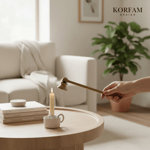 Dekoratif Pirinç Eskitme Gold Mum Söndürücü
