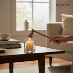 Dekoratif Pirinç Eskitme Gold Mum Söndürücü