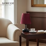 gri Keten Kumaş Pilli Masa & Gece Lambası