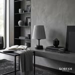 Gri Keten Kumaş Pilli Masa & Gece Lambası