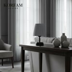 Gri Keten Kumaş Pilli Masa & Gece Lambası