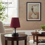 gri Keten Kumaş Pilli Masa & Gece Lambası