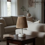 Kahverengi Rafya Hasır Masa & Gece Lambası