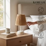 Kahverengi Rafya Hasır Masa & Gece Lambası