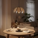 Krem & Beyaz Modern Hazeran Görünümlü Çift Yapraklı Çiçek Şeklinde Bohem Avize