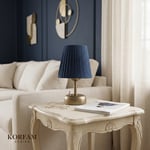 Krem Keten Kumaş Pilli Masa & Gece Lambası