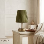 Lacivert Keten Kumaş Pilli Masa & Gece Lambası
