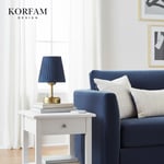 Lacivert Keten Kumaş Pilli Masa & Gece Lambası