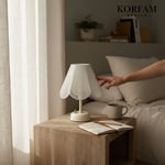 Rosalinda Modeli - Beyaz Çiçek Şeklinde Kablosuz Pilli Masa & Gece Lambası