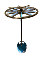 Uzun Ayaklı Dönerli Künefe Yemek Pişirme Ocağı Krom (36 cm)