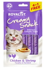 ROYALİST TAVUK VE KARİDES AROMALI KEDİ ÖDÜL KREMASI 15GR X5