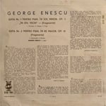 George Enescu – Suita Nr. 1 Pentru Pian În Sol Minor Op. 3 / Suita Nr. 2 Pentru Pian În Re Major Op. 10 LP PLAK 