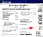 Johannes Brahms – Vierhändige Klaviermusik / Piano Music For Four Hands (Klavierduo Hans-Peter und Volker Stenzl) CD