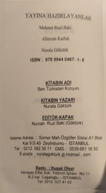 Nurala Göktürk Ben Türkistan Kızıyım KİTAP