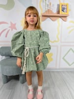 BASKILI POPLİN ELBİSE 