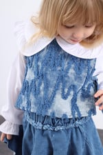 kız çocuk denim 3lü takım