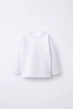 LACIEL UZUN KOL BASIC TSHİRT OVERSIZE BEYAZ