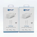 25W PD IPHONE HIZLI ŞARJ CİHAZI 3.4A KABLO FASTCHARGER USB-C CHARGER + TYPE-C TO LİGHTNİNG CABLE