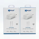 25W PD IPHONE HIZLI ŞARJ CİHAZI 3.4A KABLO FASTCHARGER USB-C CHARGER + TYPE-C TO LİGHTNİNG CABLE
