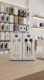 KULAK İÇİ KULAKLIK BEYAZ MIKNATISLI MAGNETİC EARPHONE STEREO 3.5 MM JACK 